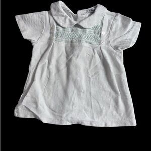 Babidu white shirt with green embroidery. K241